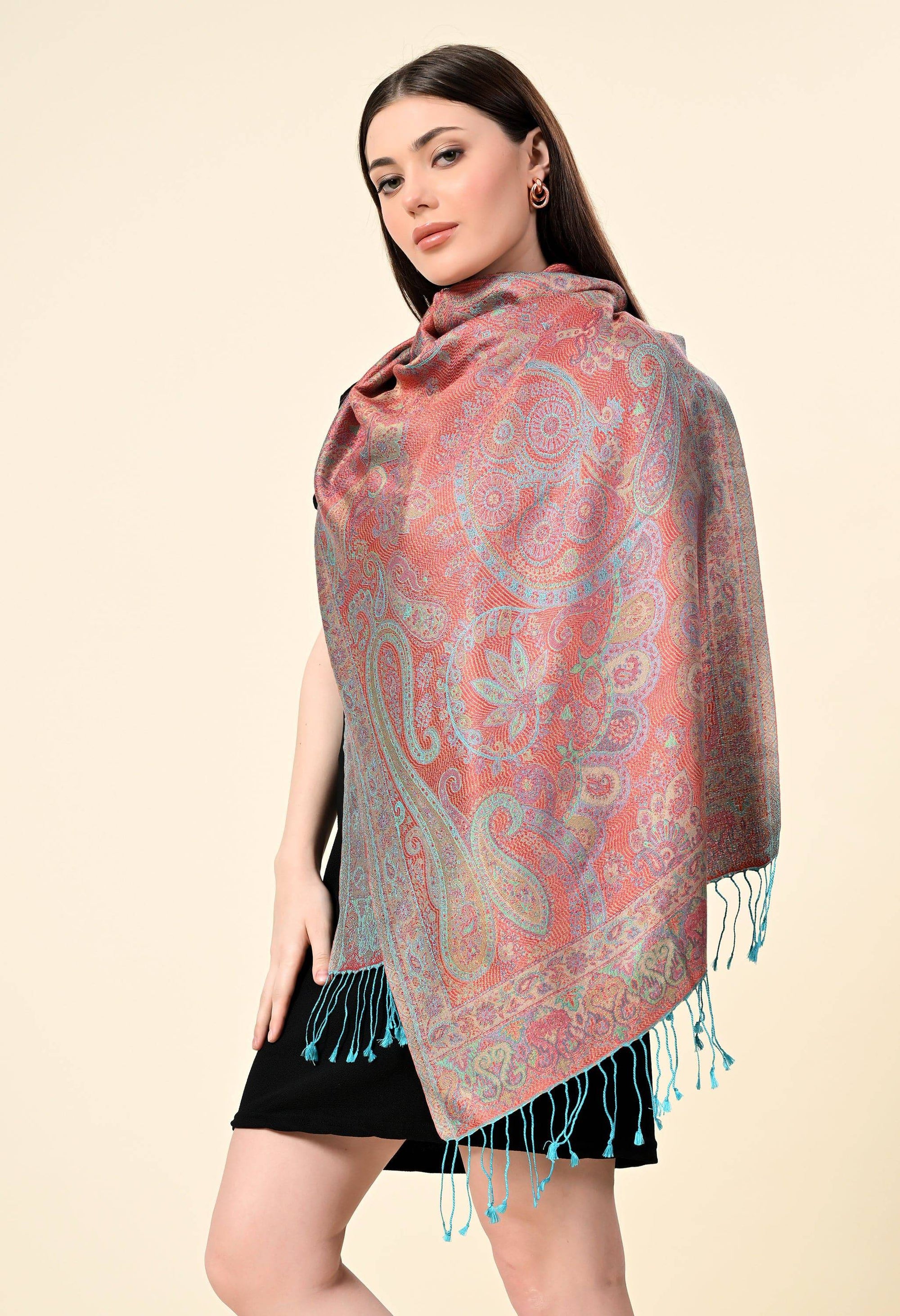 Pure Silk Jamawar Wrap - Giwwra