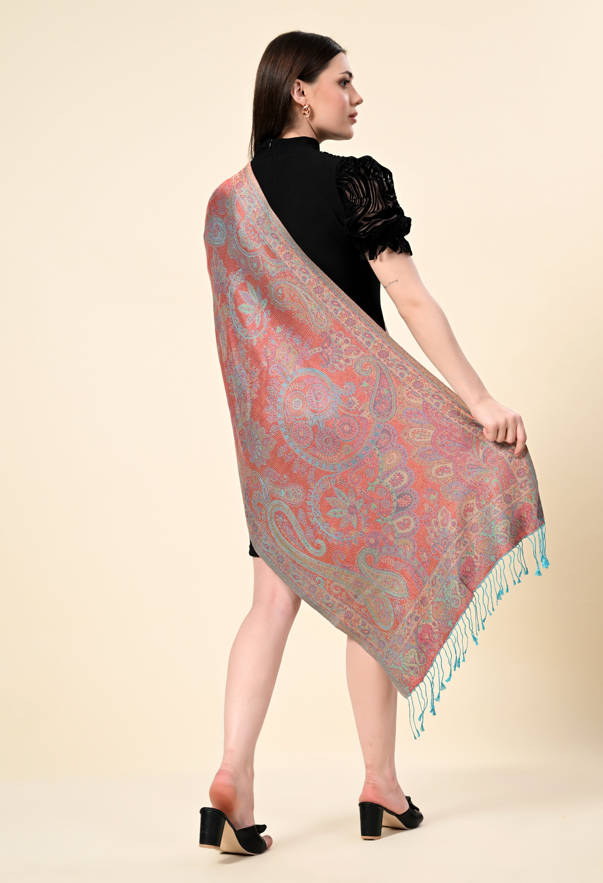 Pure Silk Jamawar Wrap - Giwwra