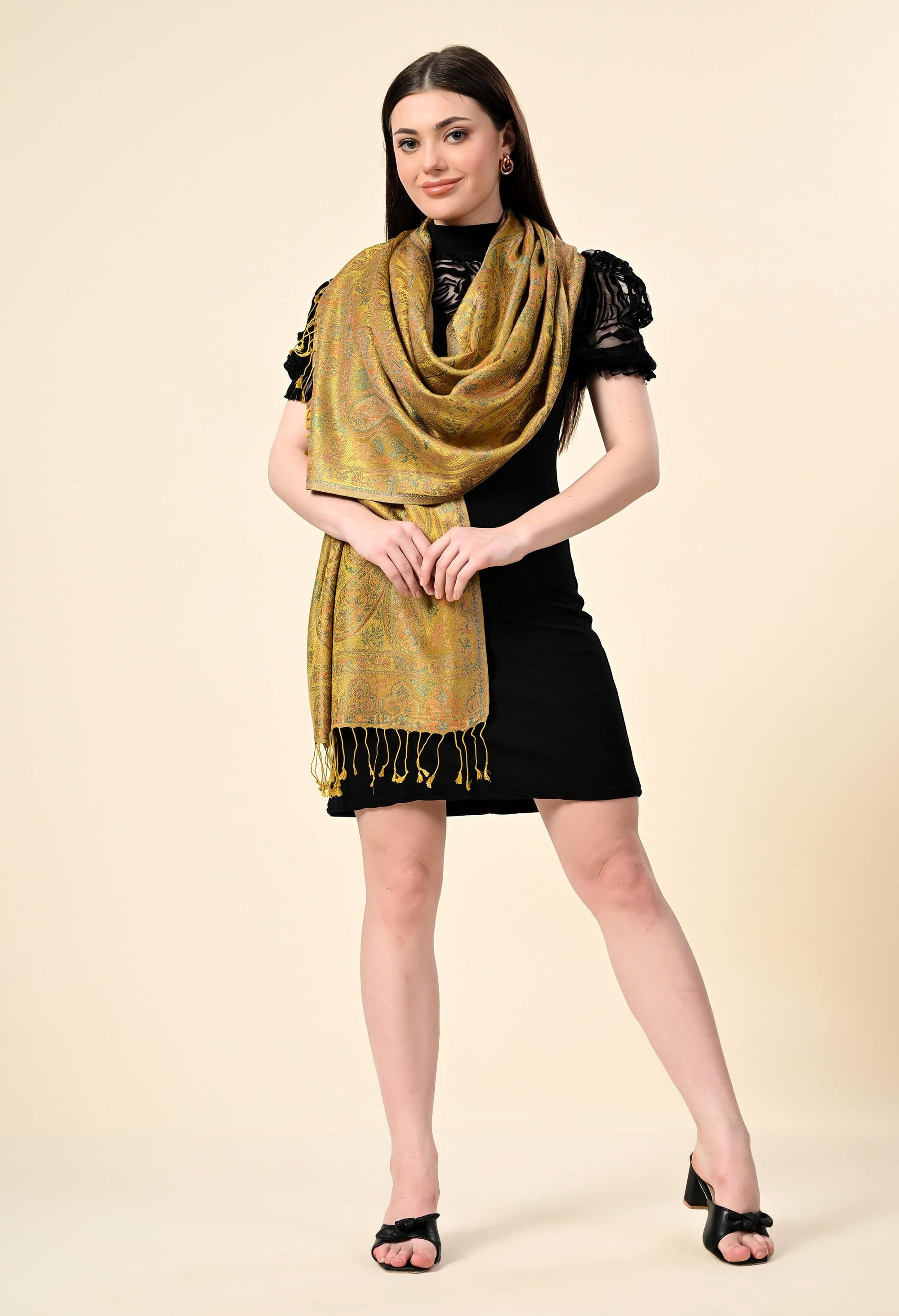 Pure Silk Jamawar Wrap - Giwwra