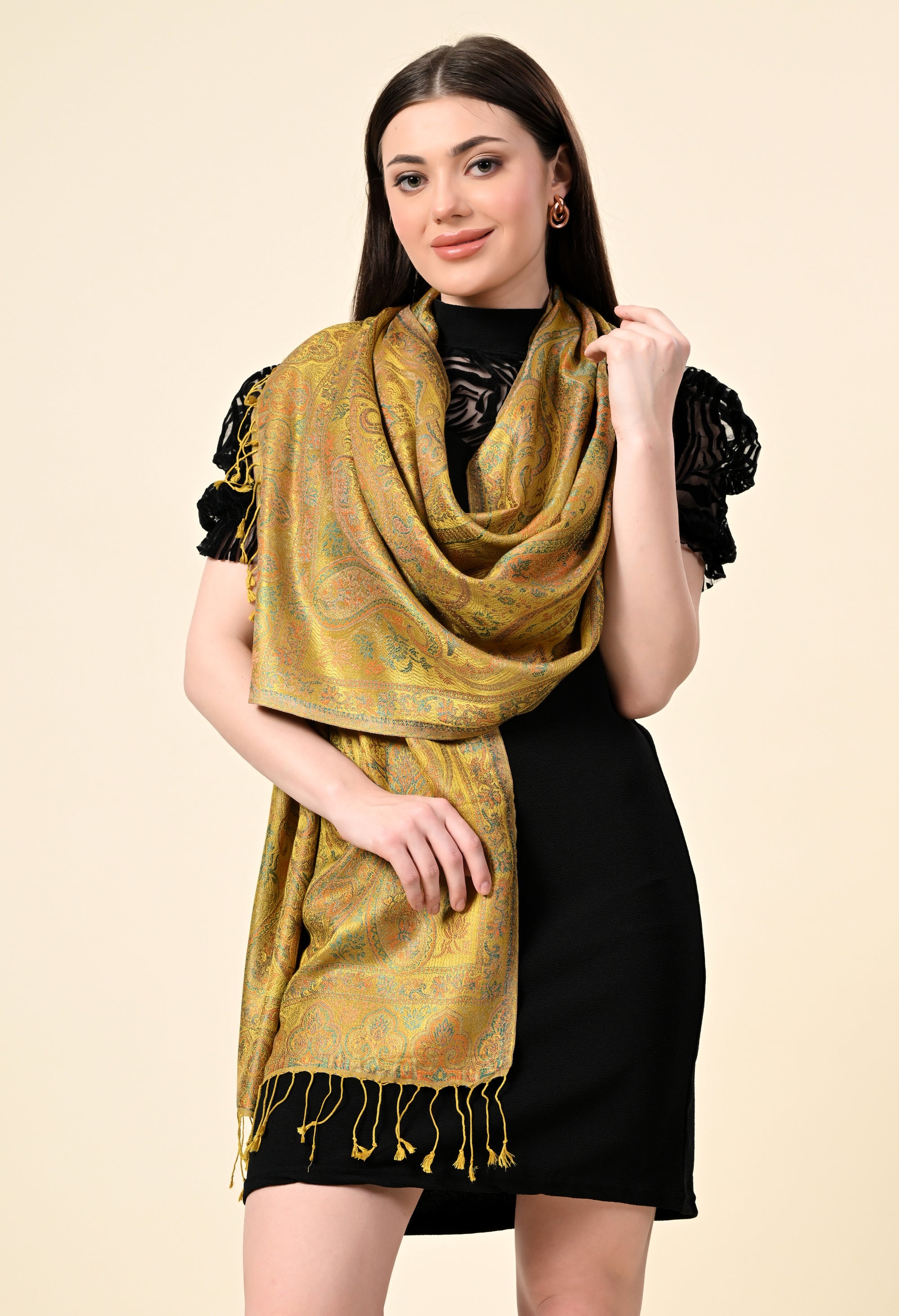 Pure Silk Jamawar Wrap - Giwwra