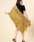 Pure Silk Jamawar Wrap - Giwwra