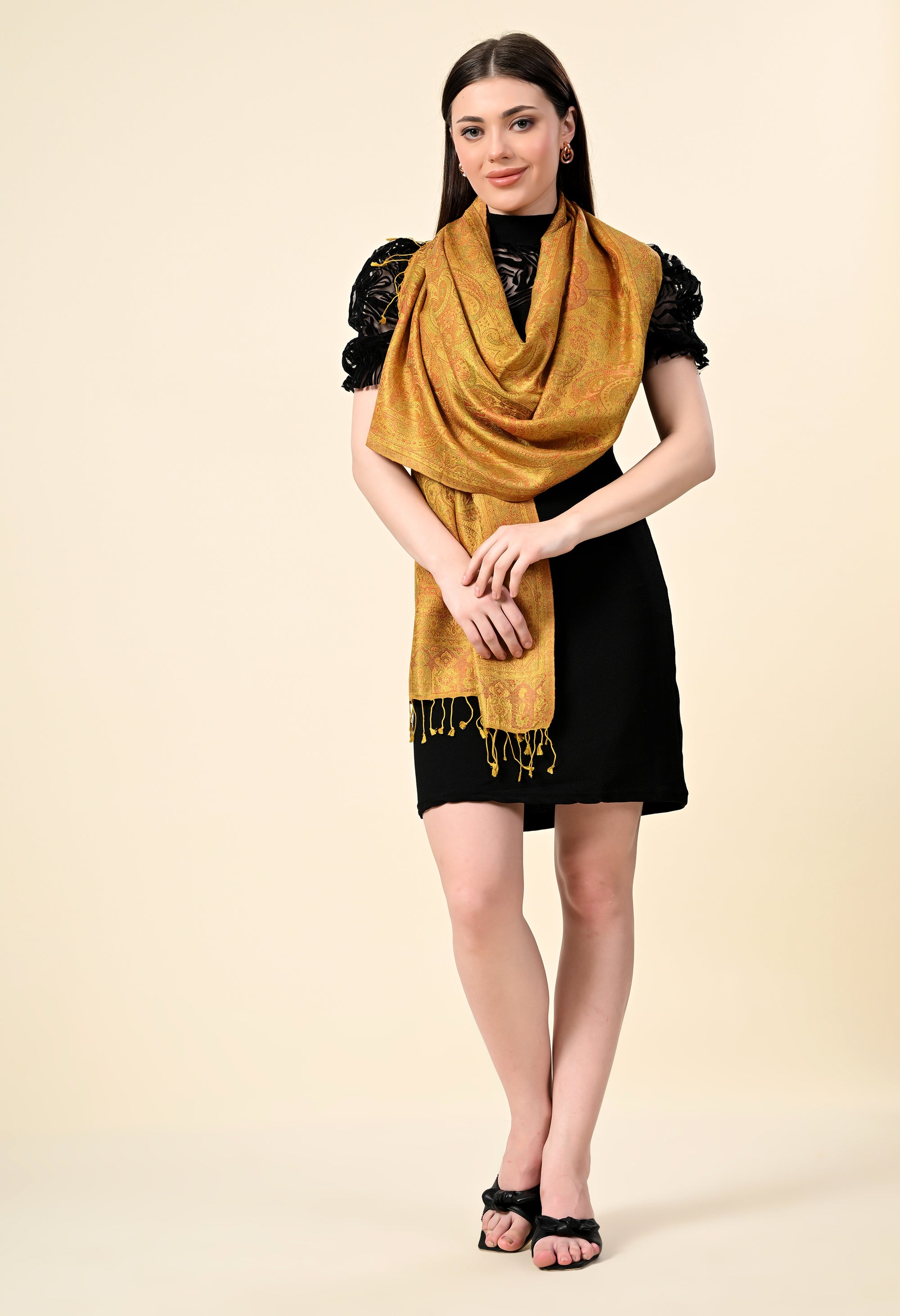 Pure Silk Jamawar Wrap - Giwwra