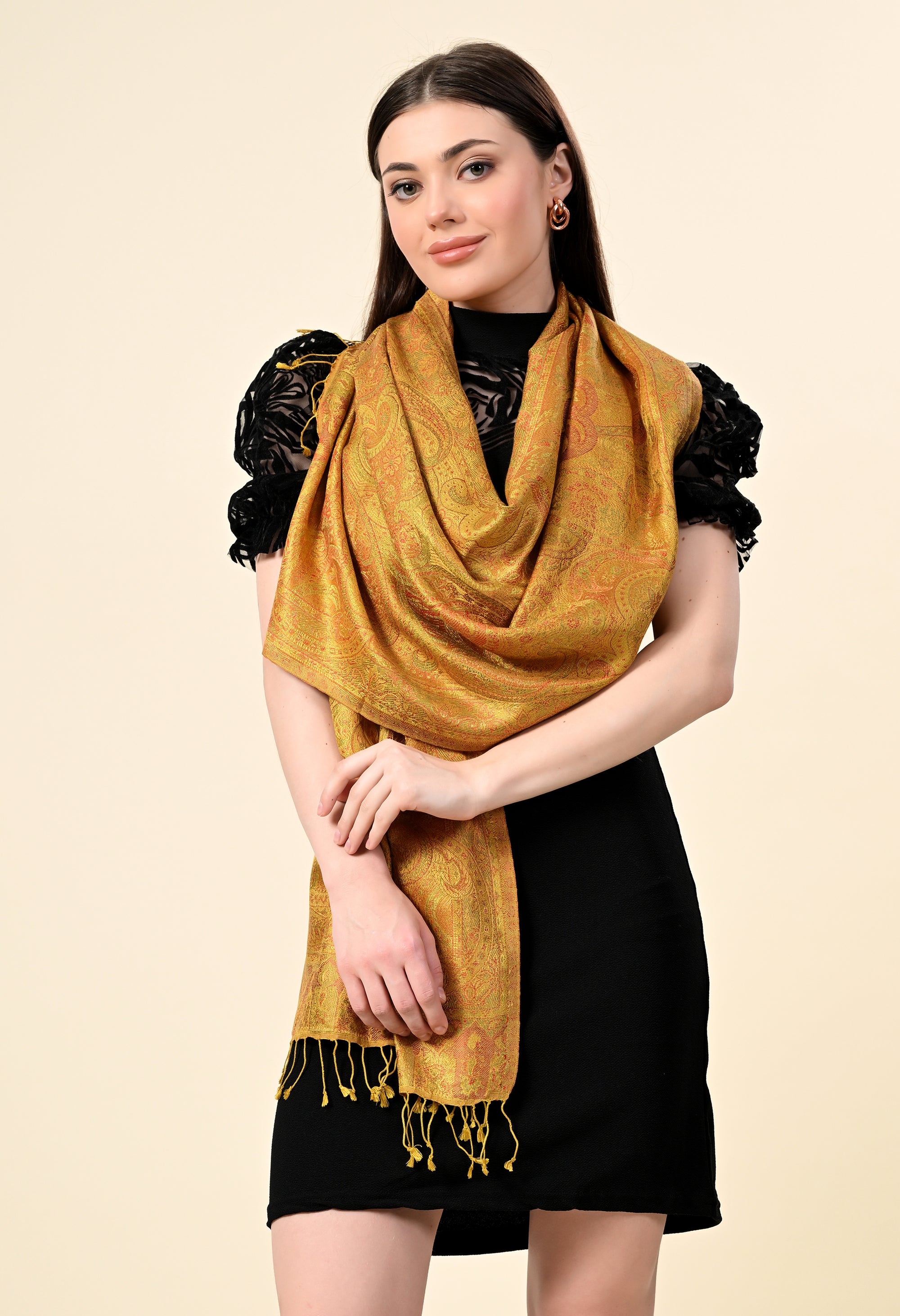 Pure Silk Jamawar Wrap - Giwwra