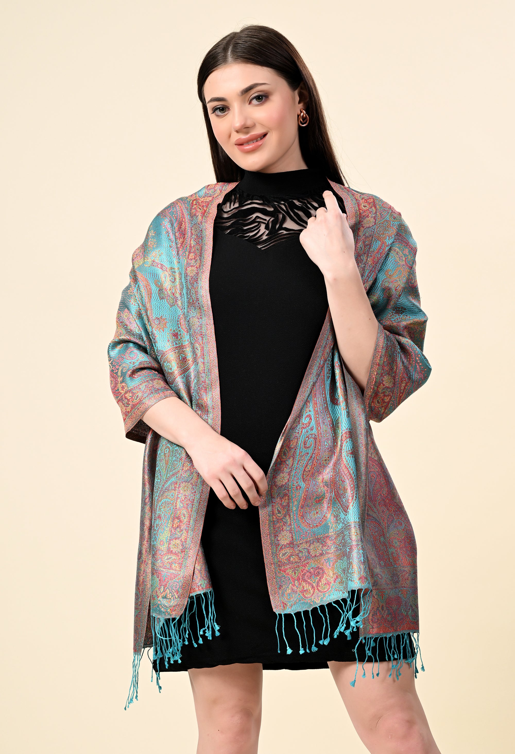 Pure Silk Jamawar Wrap - Giwwra