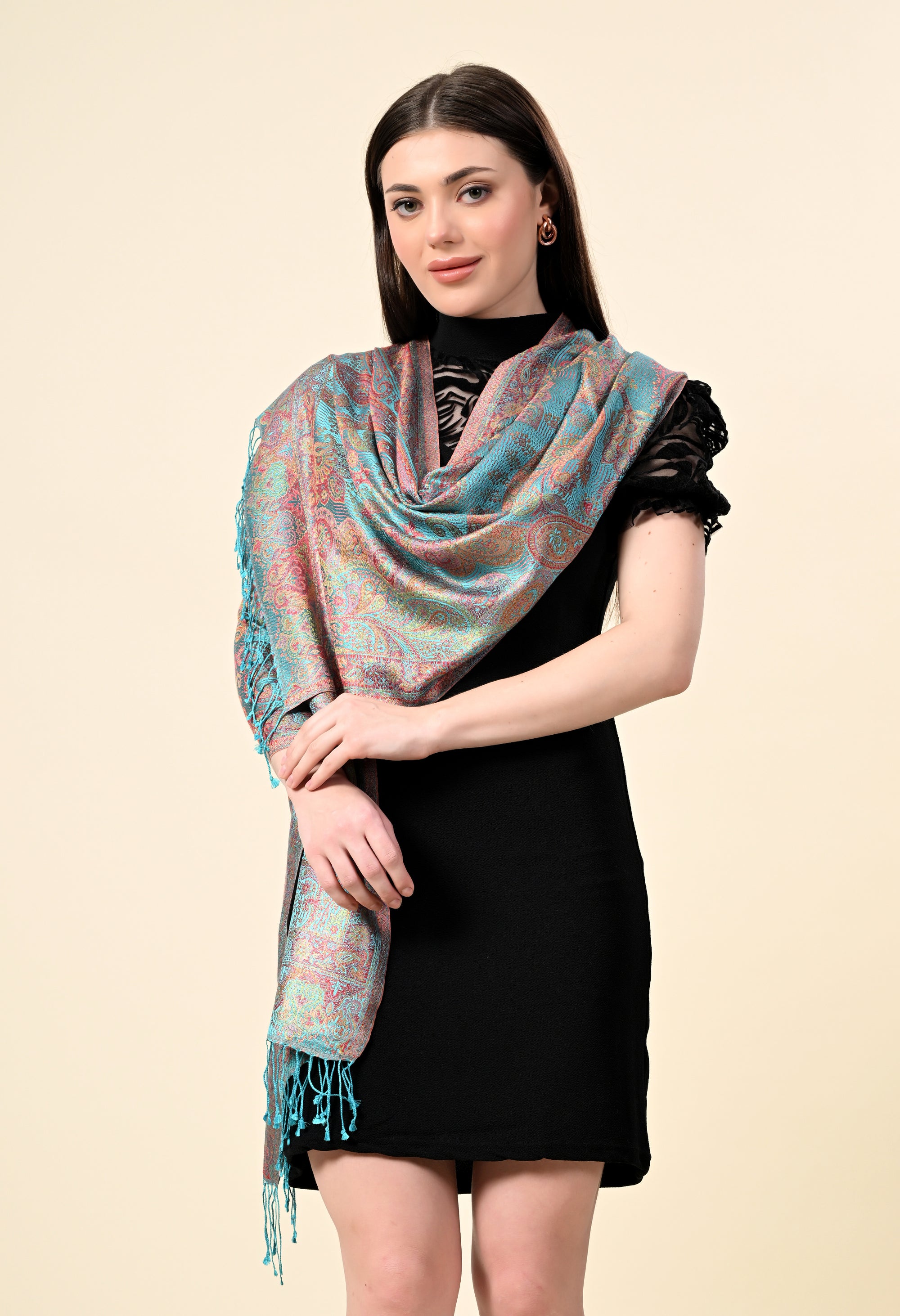 Pure Silk Jamawar Wrap - Giwwra