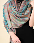 Pure Silk Jamawar Wrap - Giwwra