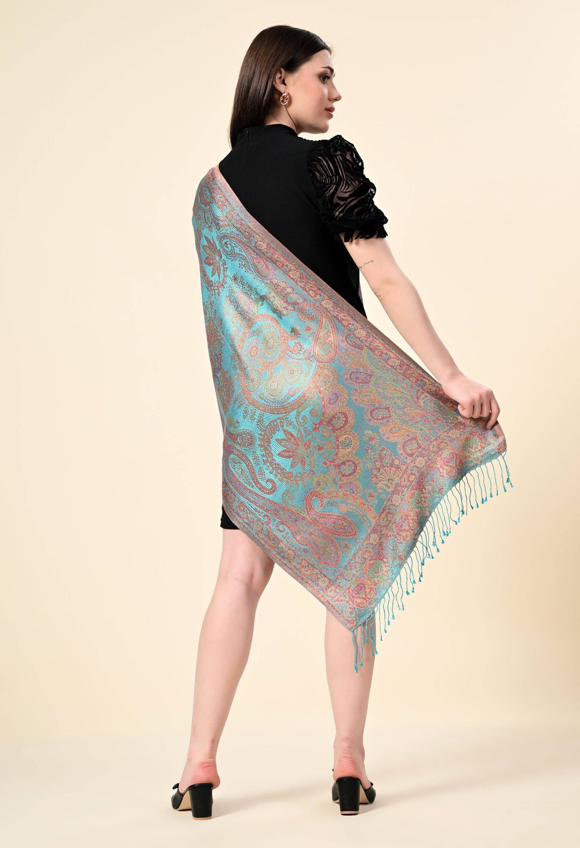 Pure Silk Jamawar Wrap - Giwwra