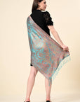 Pure Silk Jamawar Wrap - Giwwra