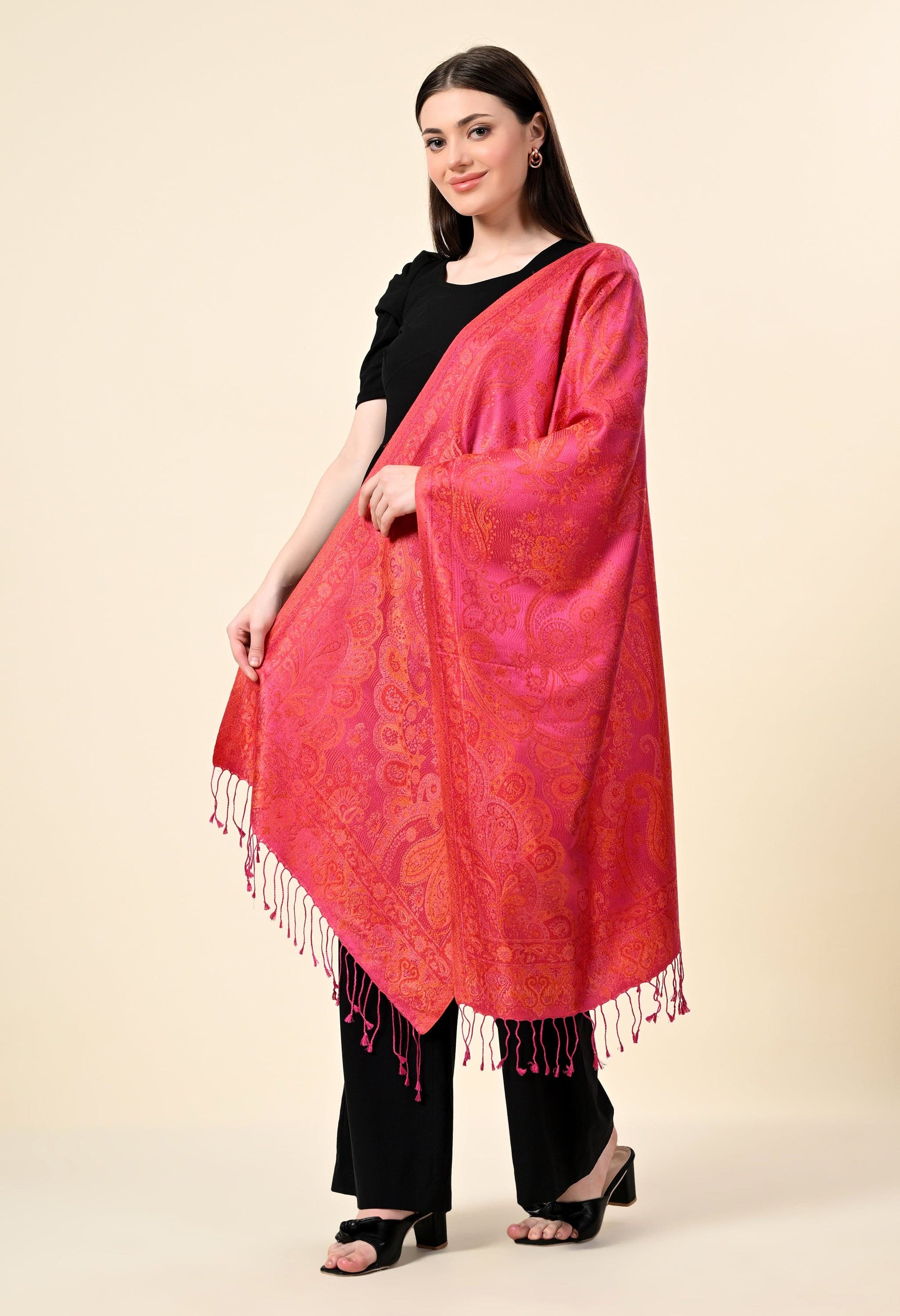 Pure Silk Jamawar Wrap - Giwwra