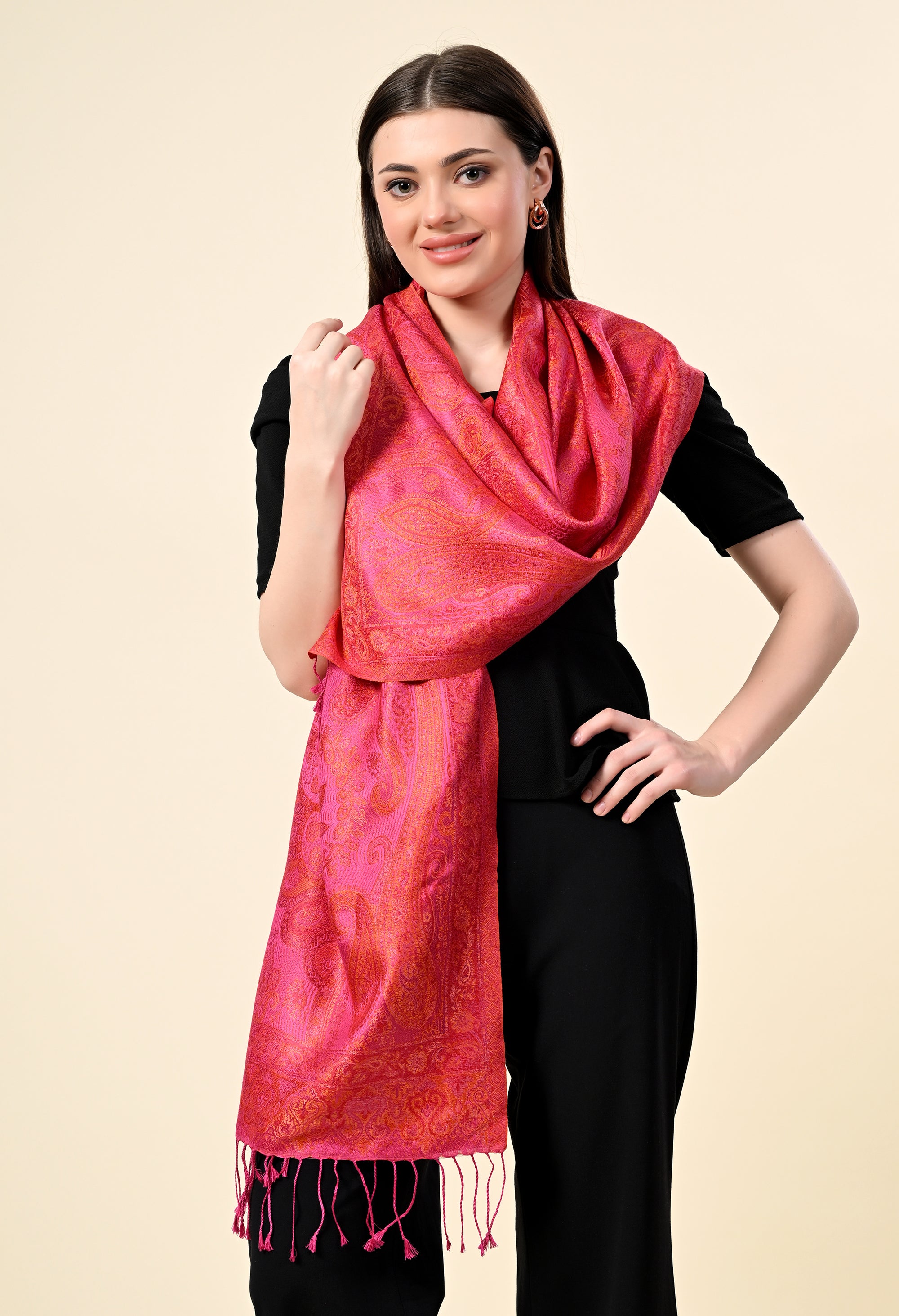 Pure Silk Jamawar Wrap - Giwwra