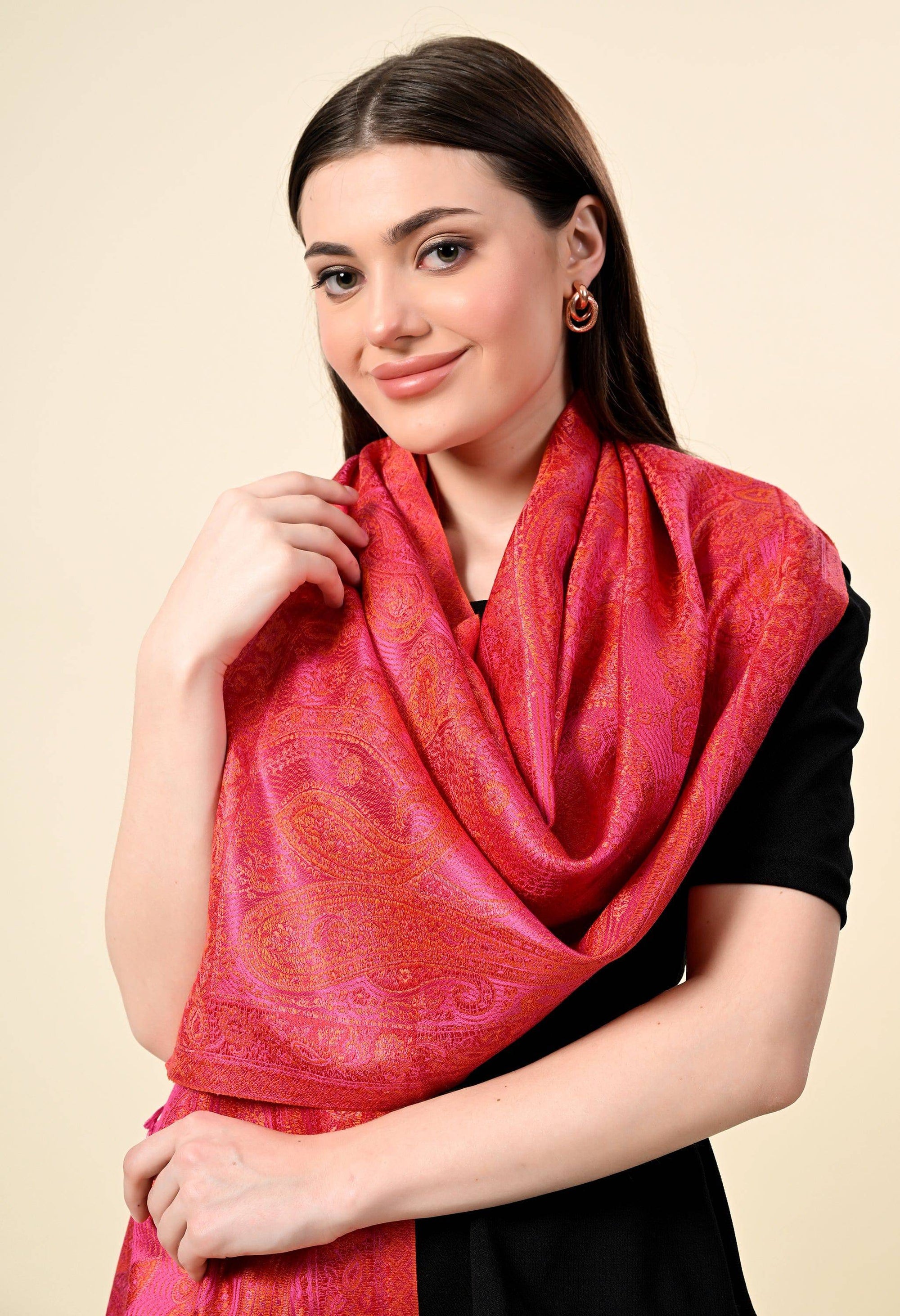 Pure Silk Jamawar Wrap - Giwwra