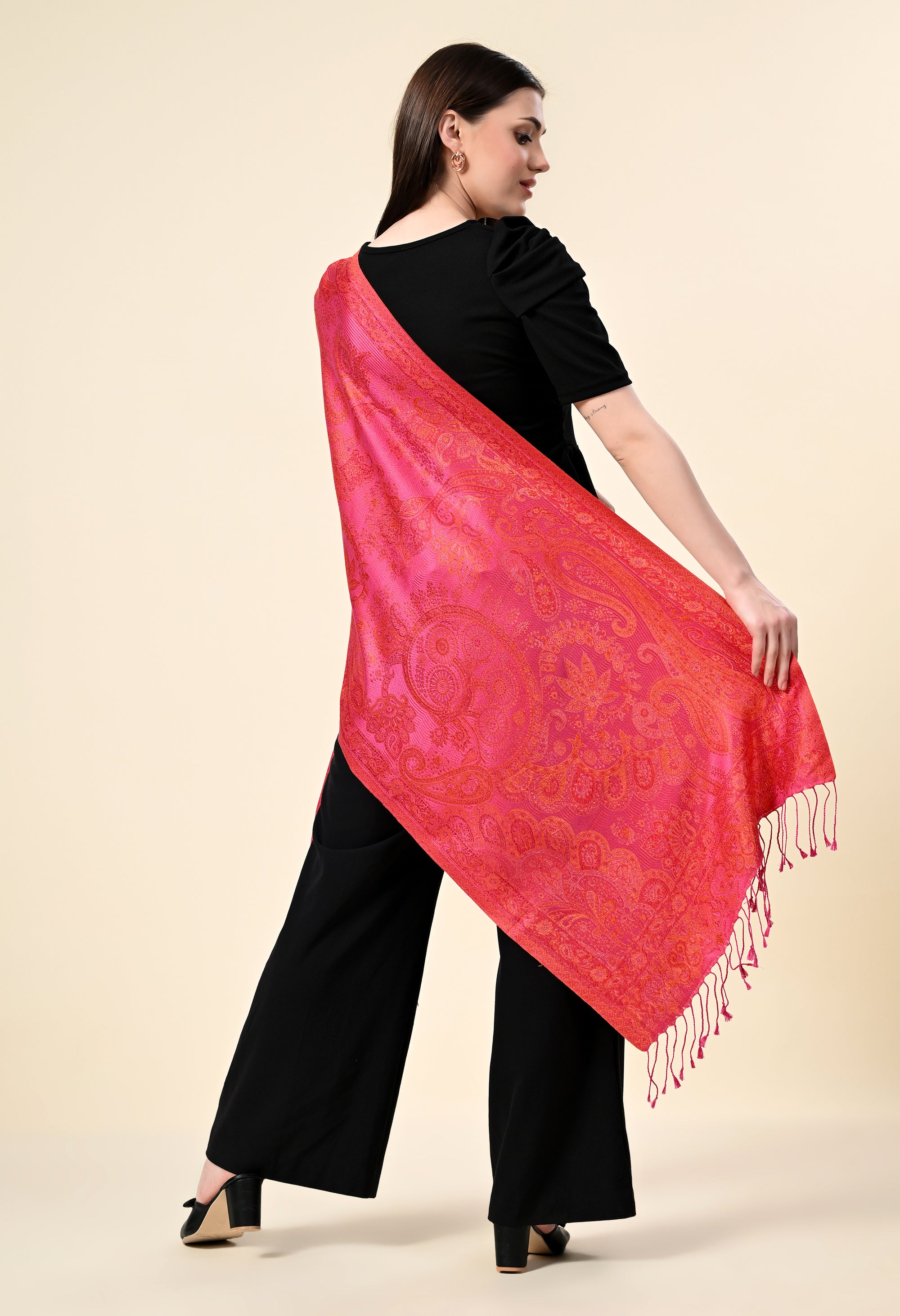 Pure Silk Jamawar Wrap - Giwwra