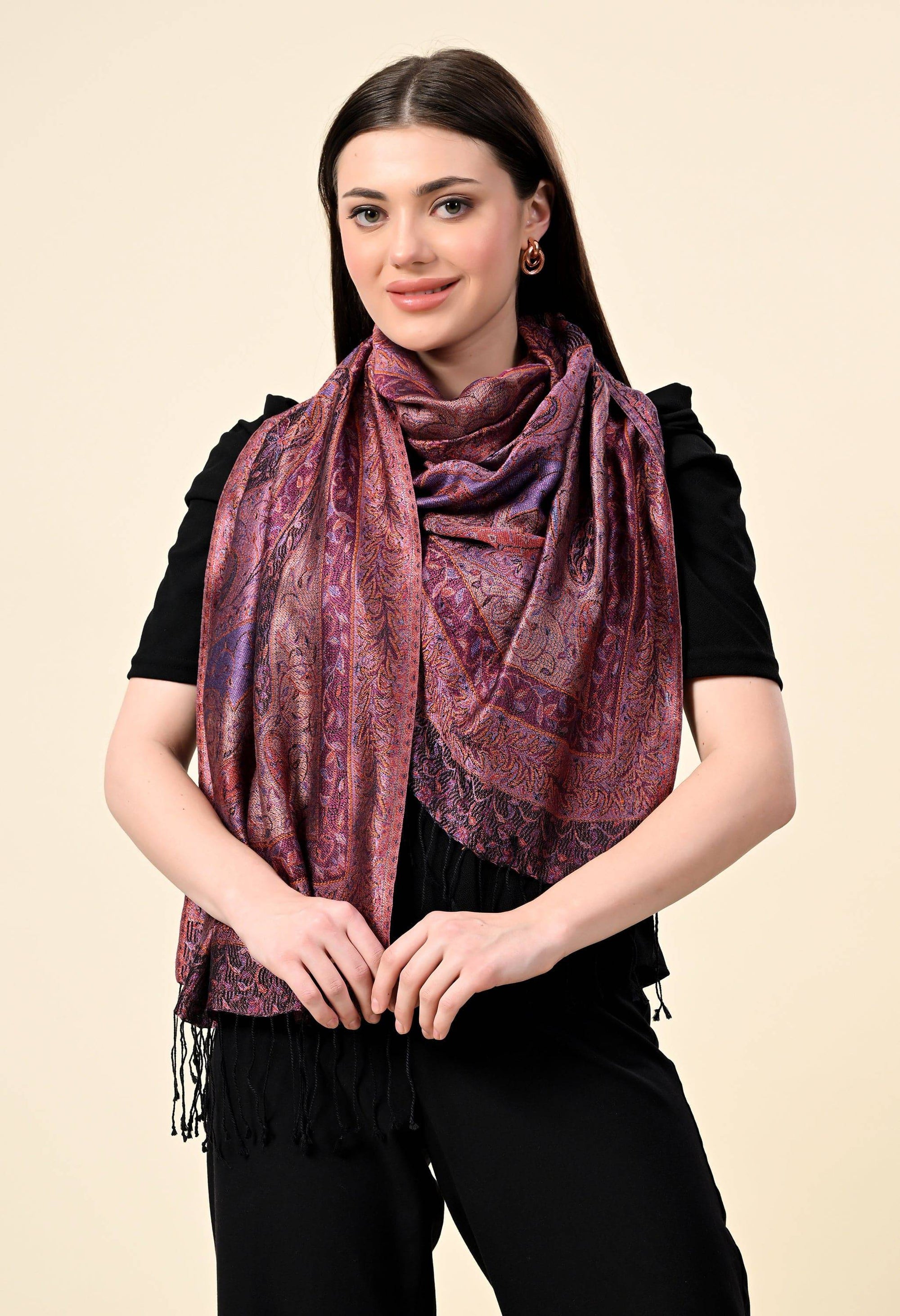 Pure Silk Jamawar Wrap - Giwwra