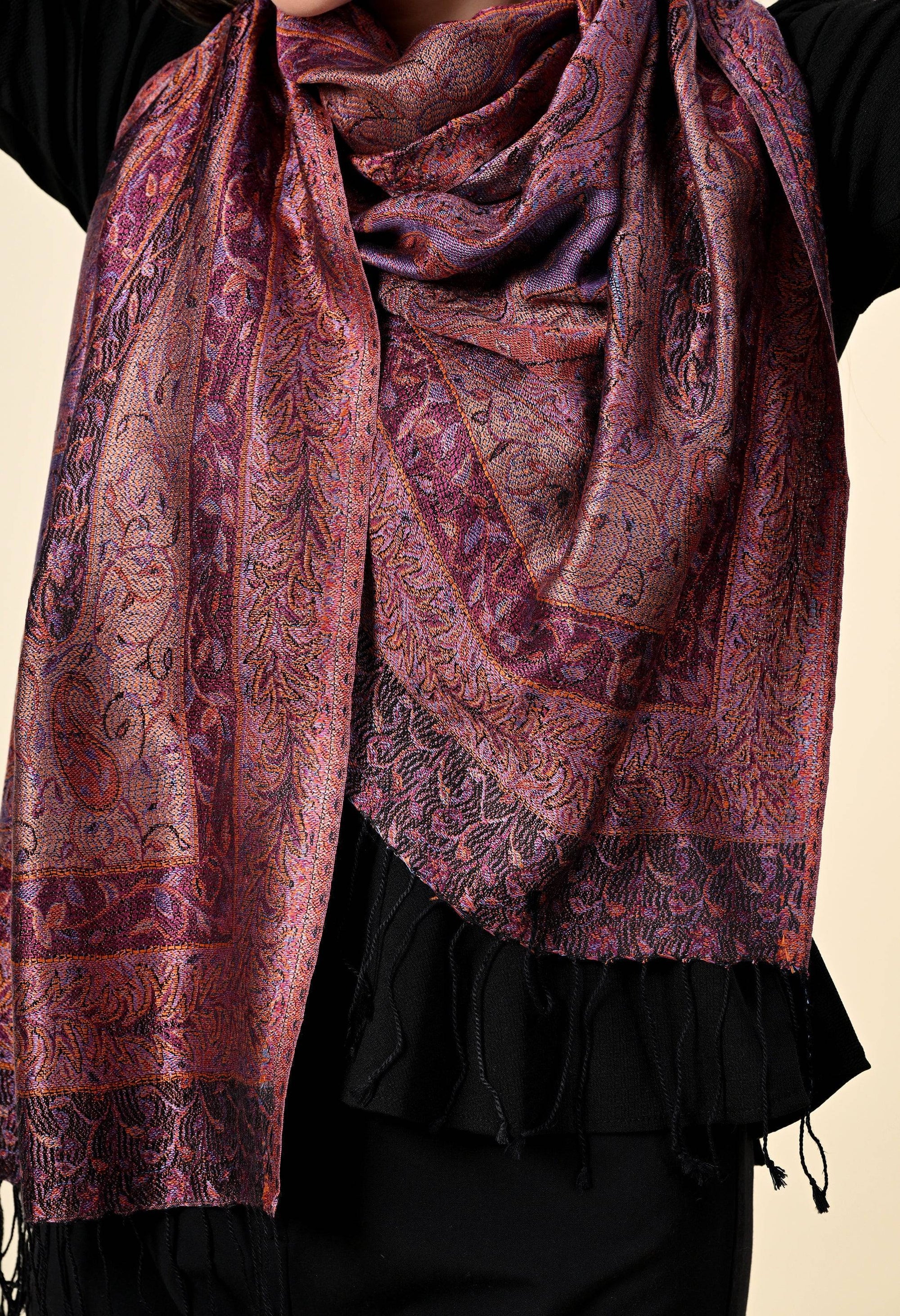 Pure Silk Jamawar Wrap - Giwwra