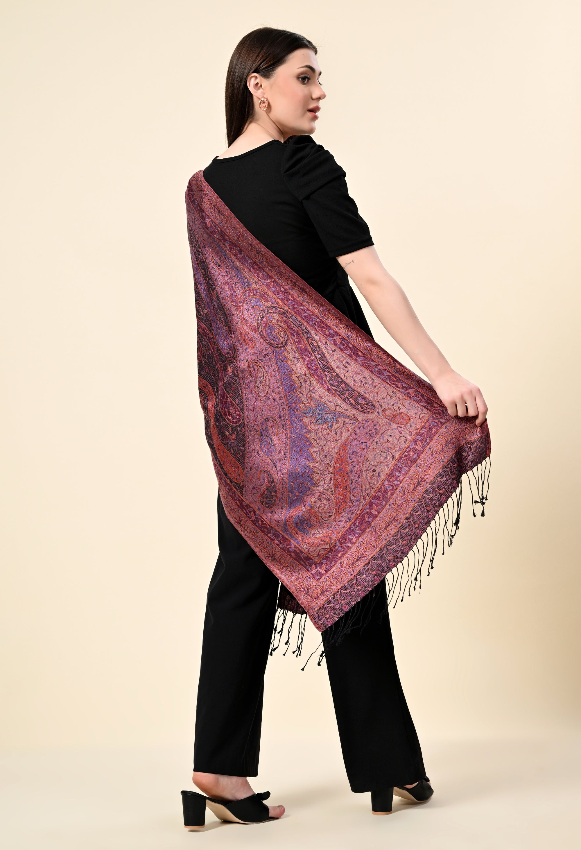 Pure Silk Jamawar Wrap - Giwwra