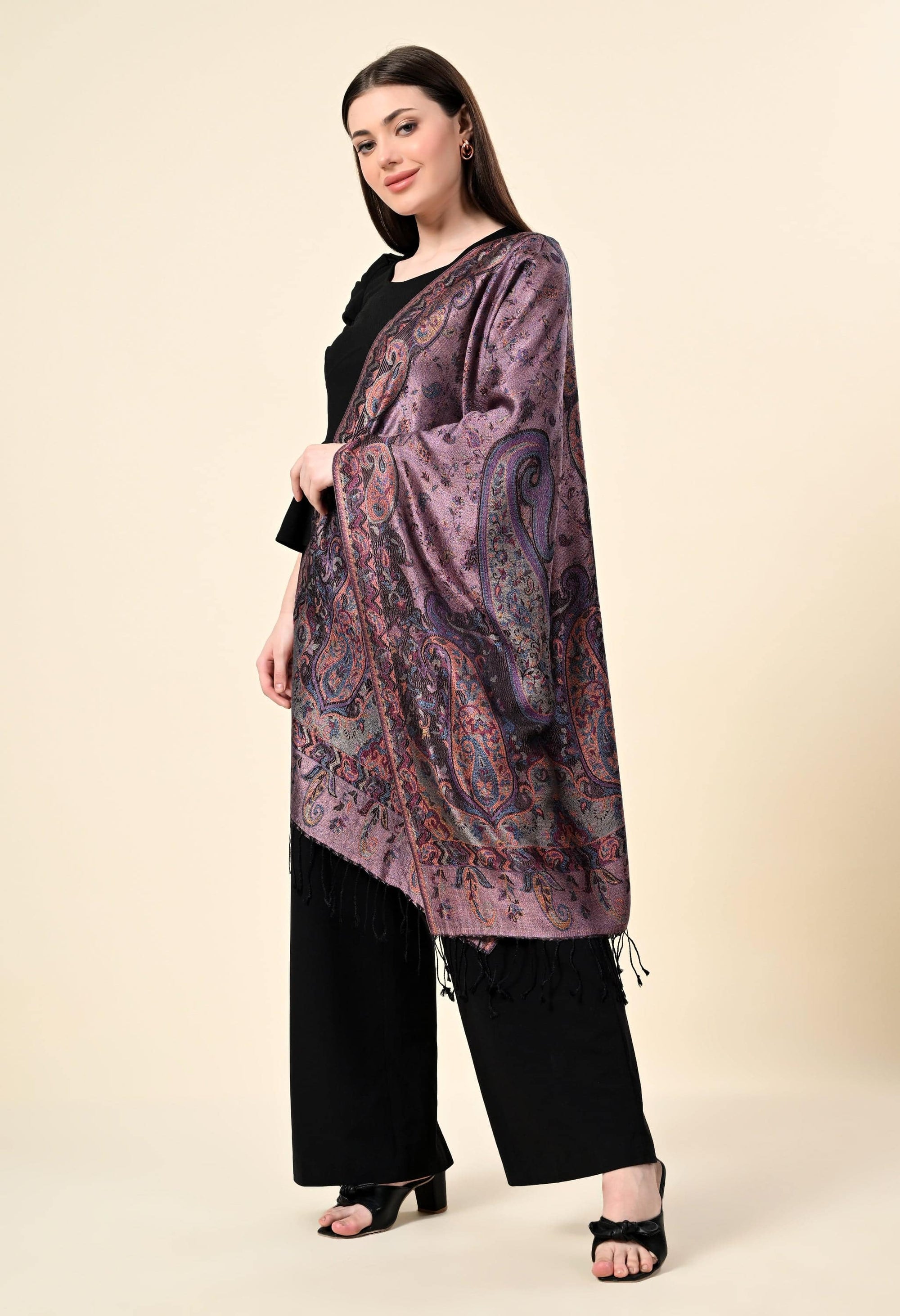 Pure Silk Jamawar Wrap - Giwwra