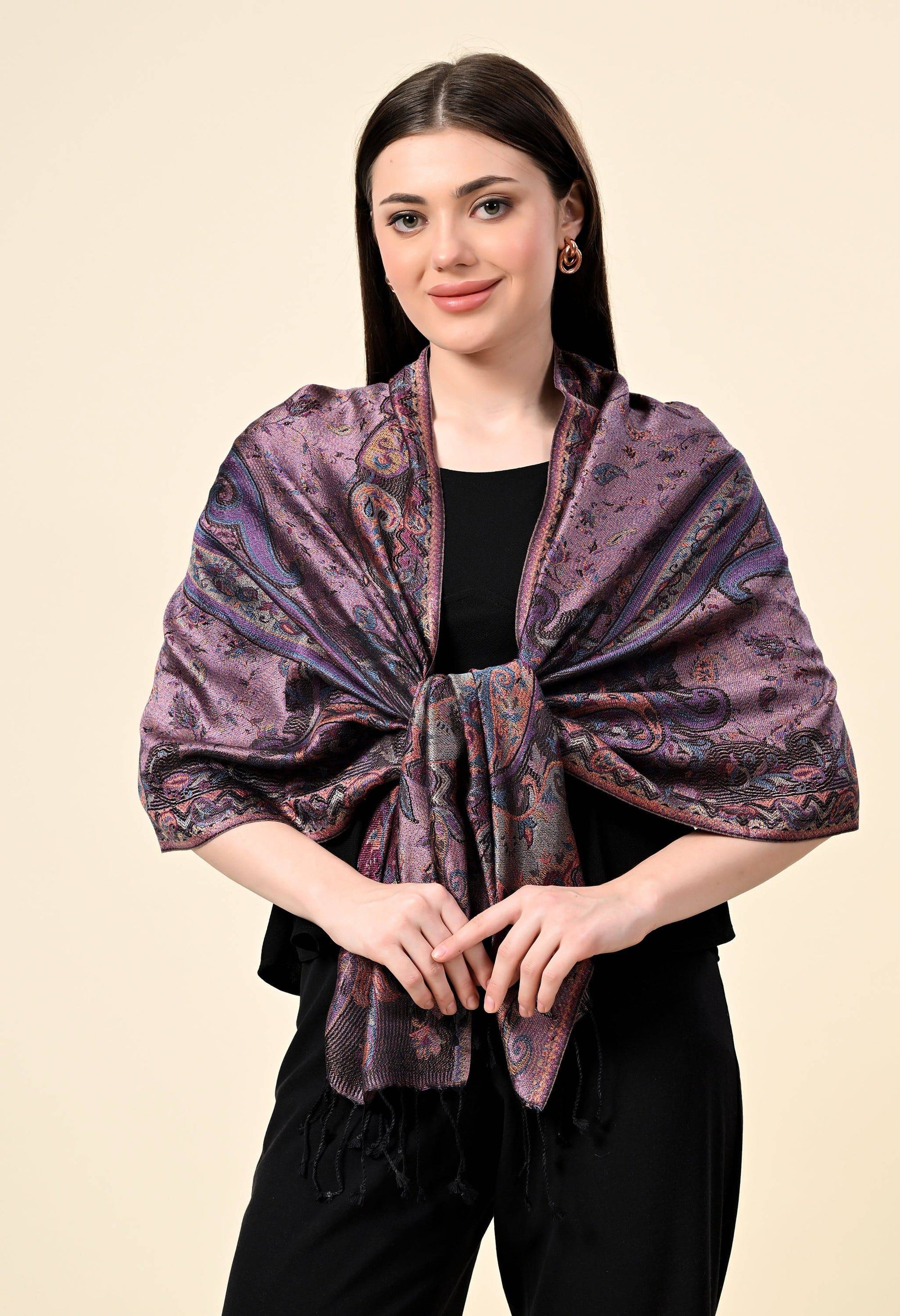 Pure Silk Jamawar Wrap - Giwwra