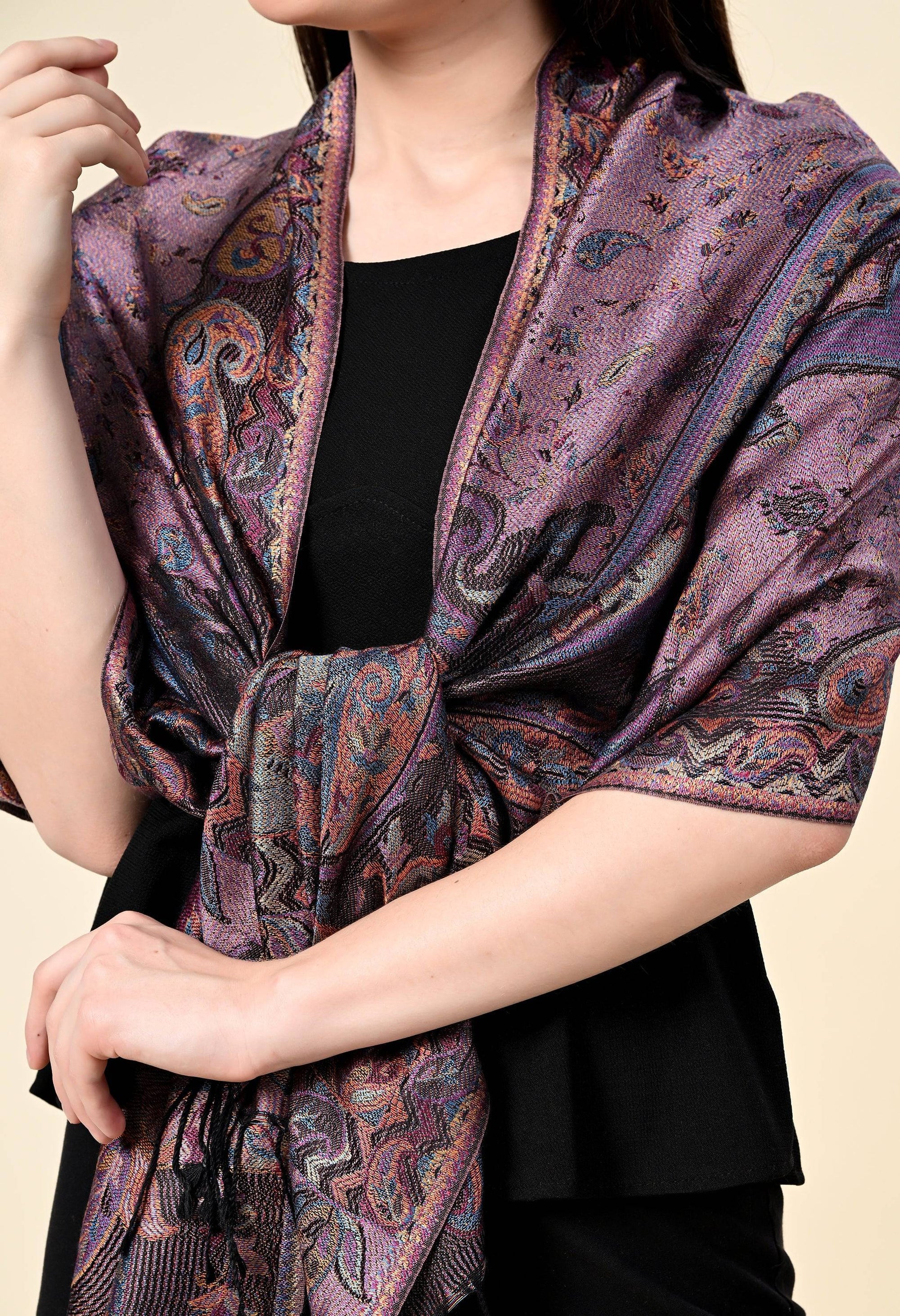 Pure Silk Jamawar Wrap - Giwwra