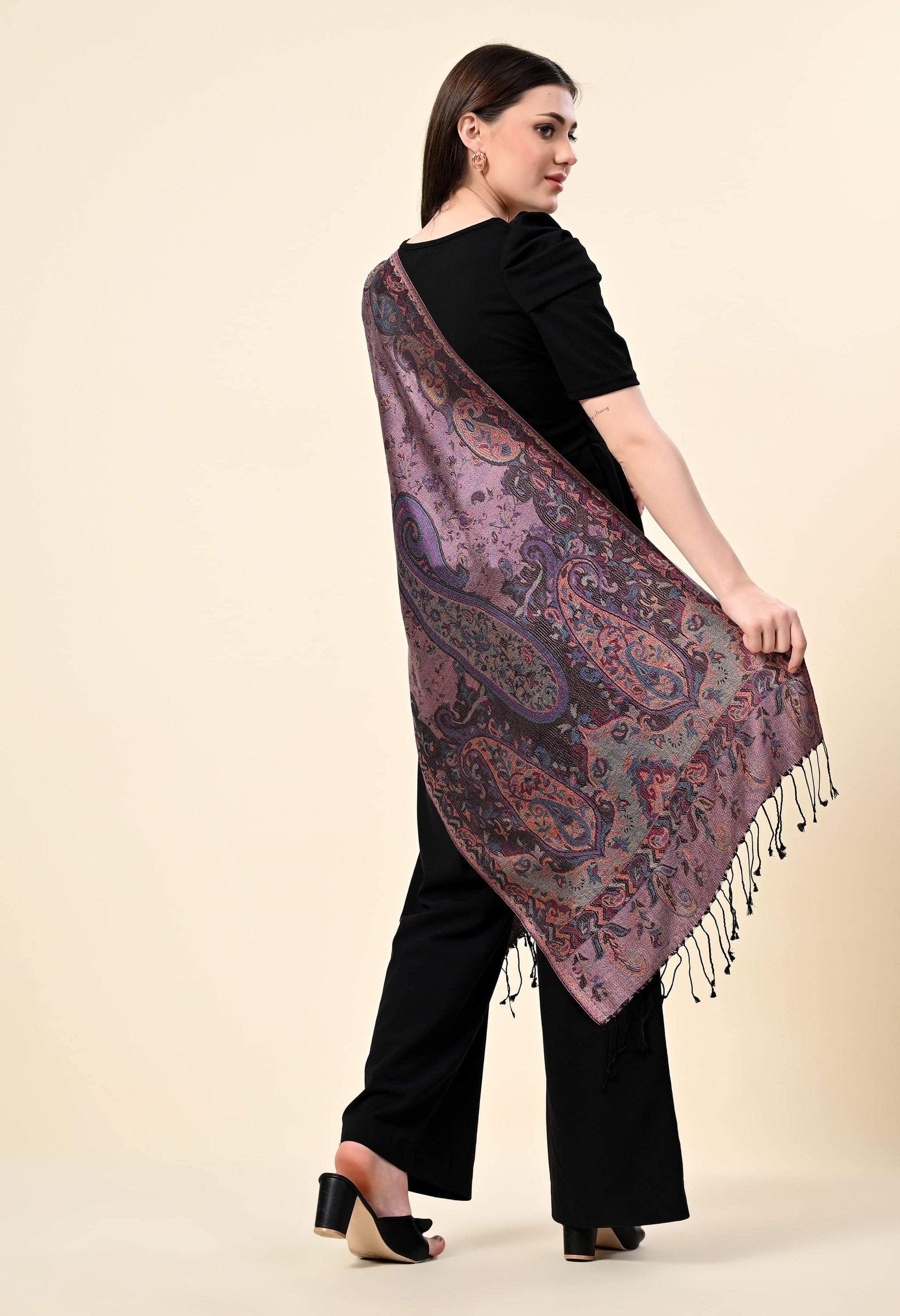 Pure Silk Jamawar Wrap - Giwwra