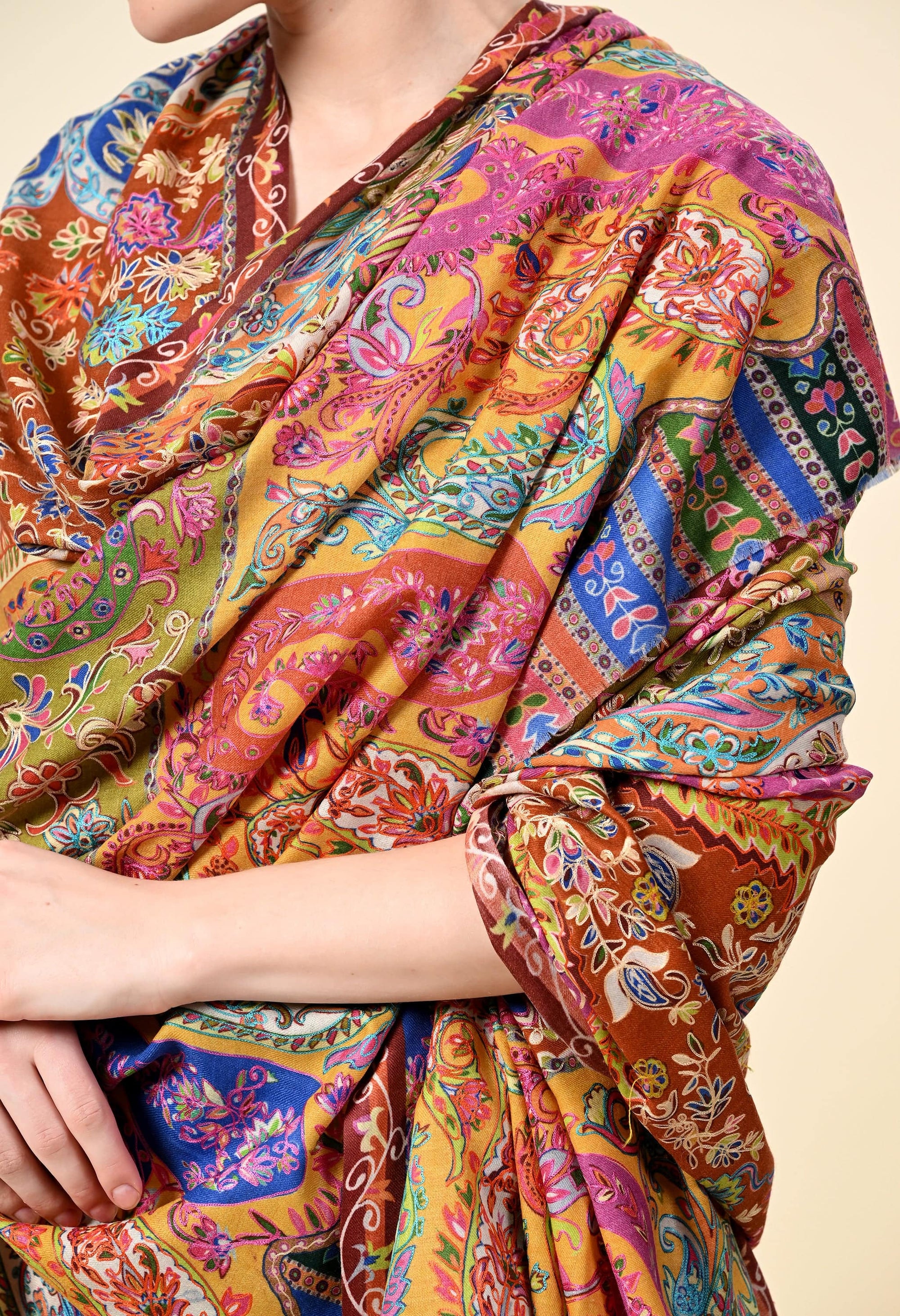 Kalamkari Premium Cashmere Stole - Giwwra