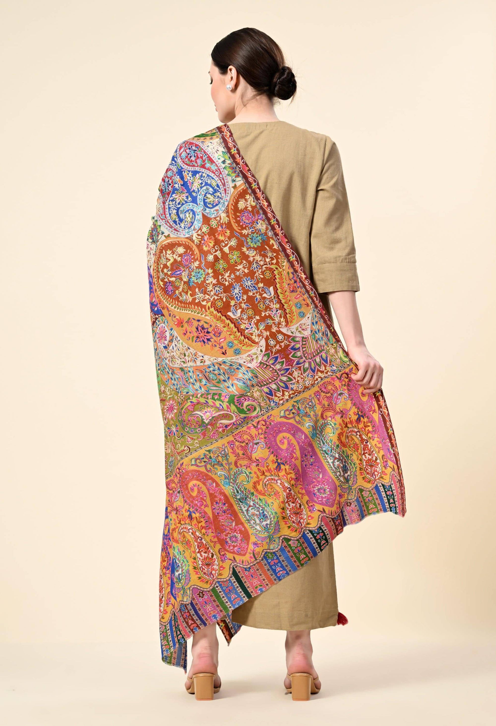 Kalamkari Premium Cashmere Stole - Giwwra