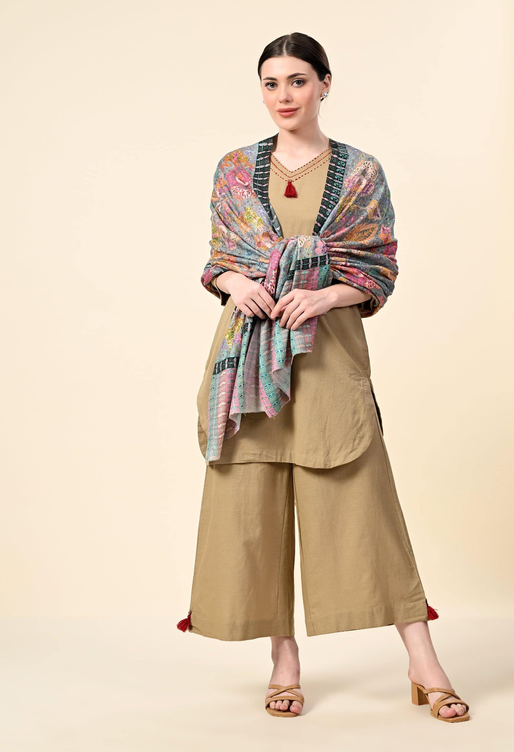 Kalamkari Premium Cashmere Stole - Giwwra