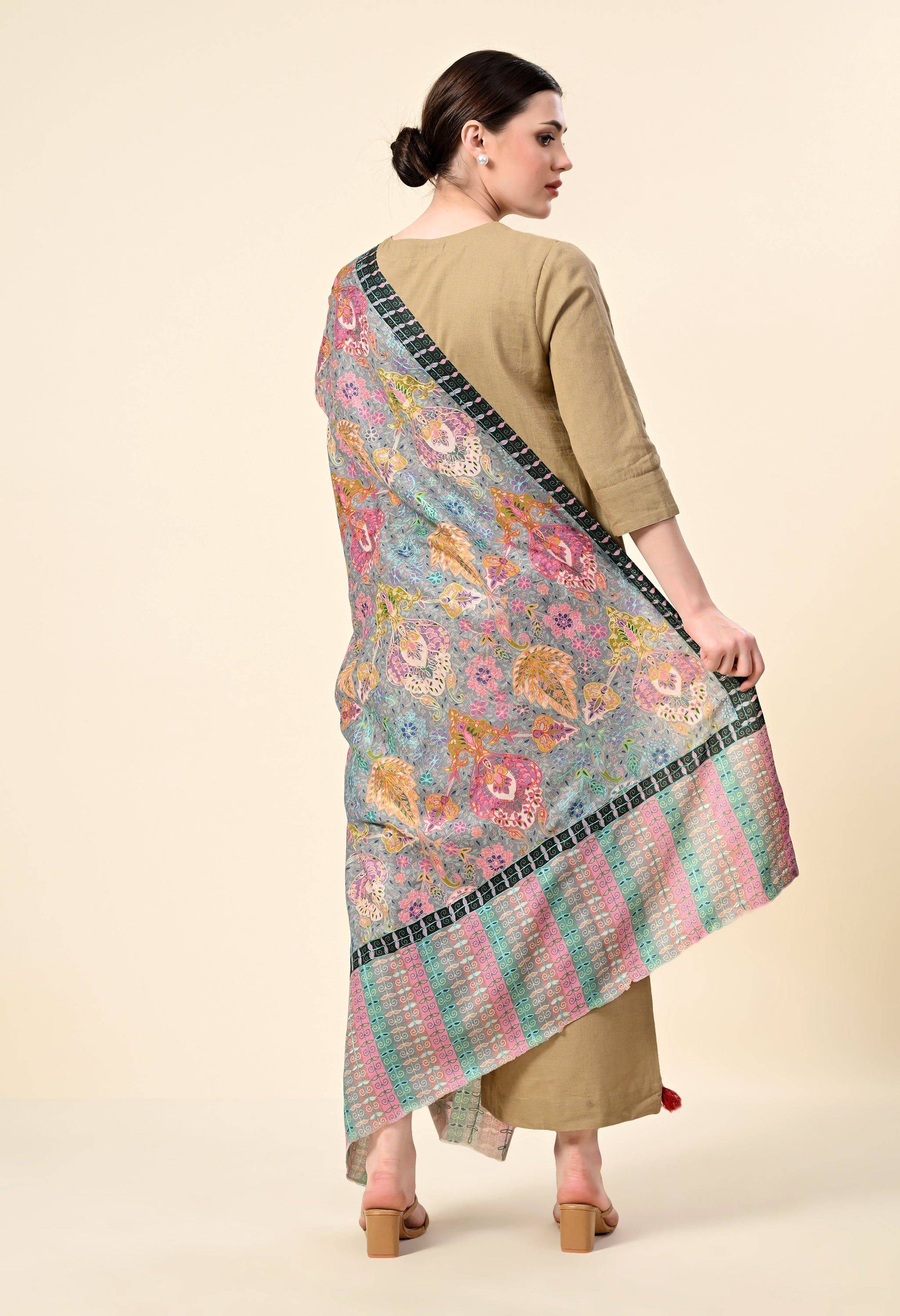 Kalamkari Premium Cashmere Stole - Giwwra